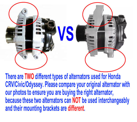 New Alternator for Honda Accord Euro CRV Odyssey 2.4L Civic 2.0L 2003-07 100A