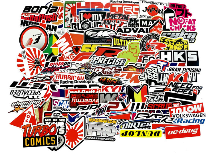 100pcs STICKER BOMB JDM Japanese Racing Car Drift Turbo Funny Decals ...