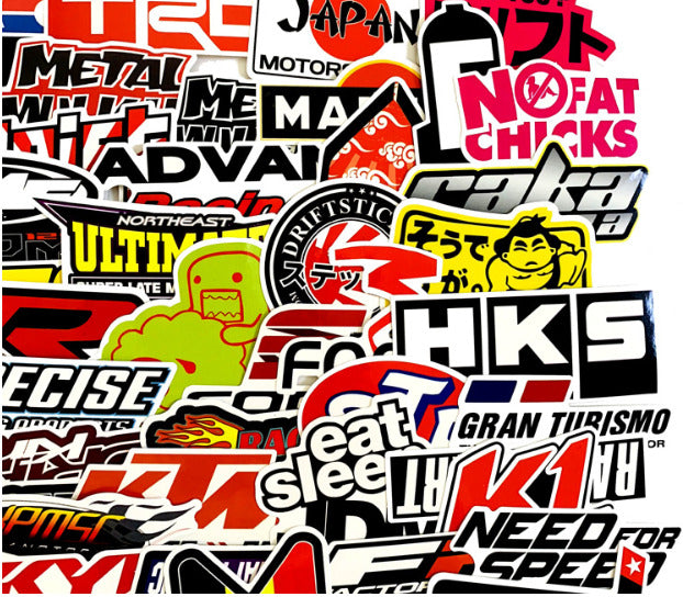 100pcs STICKER BOMB JDM Japanese Racing Car Drift Turbo Funny