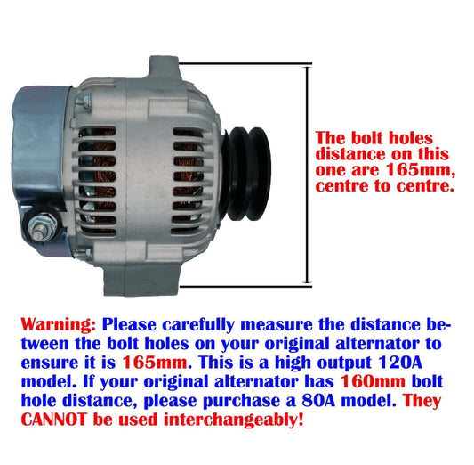 Alternator Fits Toyota Landcruiser 1FZ-FE 4.5L FZJ75 78 79 80 100 105 120A Size 