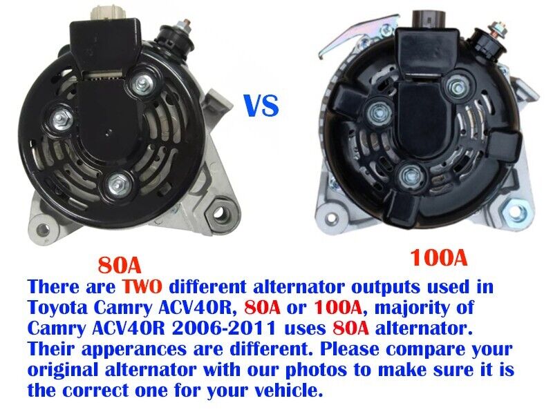 Alternator For Toyota Camry Rav4 ACV36R ACV30R ACV40R engine 2AZ-FE 2.4L 80A vs 100A