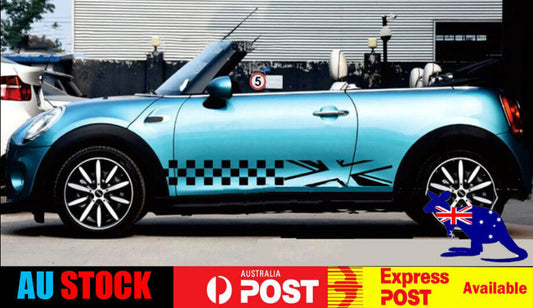 Mini Cooper Universal Decorative Union Jack Decal Sticker (Black) 1 Pair