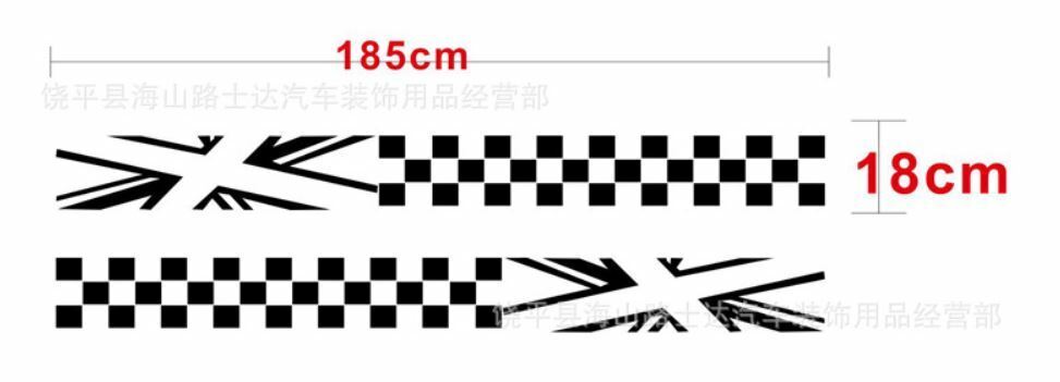 Mini Cooper Universal Decorative Union Jack Decal Sticker (White) 1 Pair