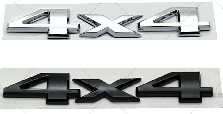 4X4 CAR BADGE STICKER 3D METAL EMBLEM 4WD BLACK JEEP UNIVERSAL FIT (BLACK)