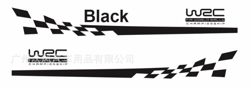 Universal WRC Sport Door Body Decorative Decal Sticker (Black) 1 Pair