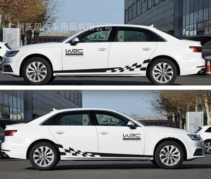 Universal WRC Sport Door Body Decorative Decal Sticker (Black) 1 Pair