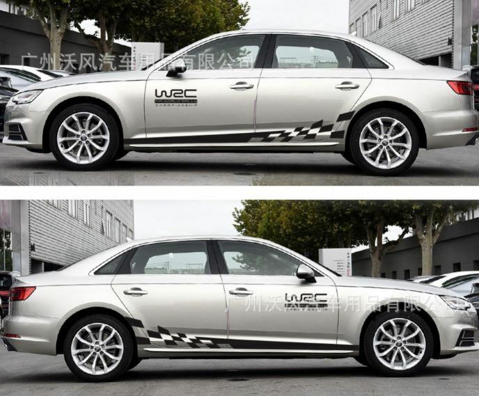 Universal WRC Sport Door Body Decorative Decal Sticker (Black) 1 Pair