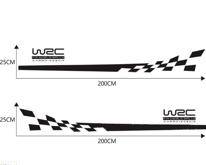 Universal WRC Sport Door Body Decorative Decal Sticker (Black) 1 Pair