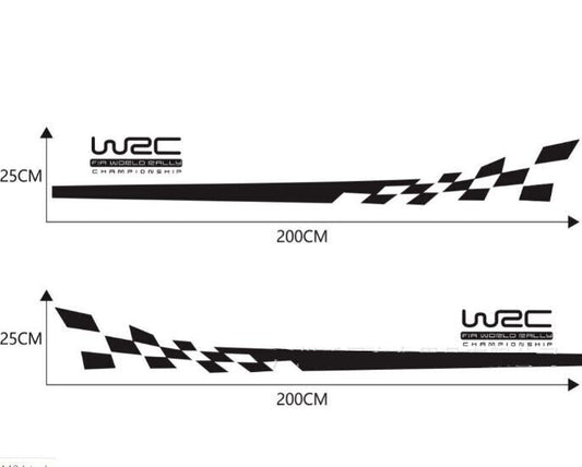 Universal WRC Sport Door Body Decorative Decal Sticker (Black) 1 Pair